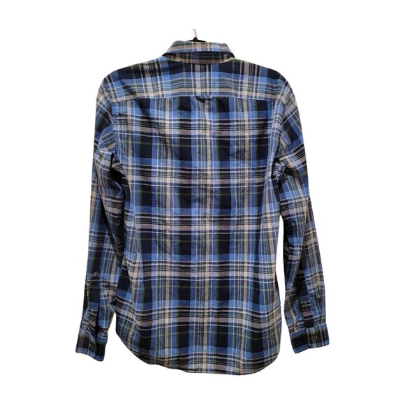 Vince Blue Plaid Button Front Cotton Shirt Small - Picture 3 of 5